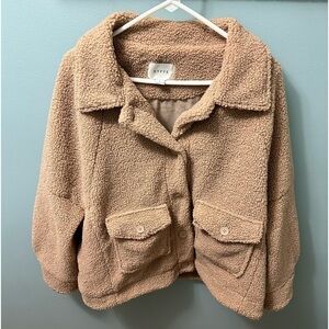 Sherpa Jacket light brown size large teddy bear coat